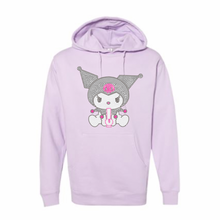 Load image into Gallery viewer, STONER KUROMI PURPLE RHINESTONE HOODIE