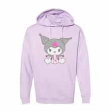 Load image into Gallery viewer, STONER KUROMI PURPLE RHINESTONE HOODIE
