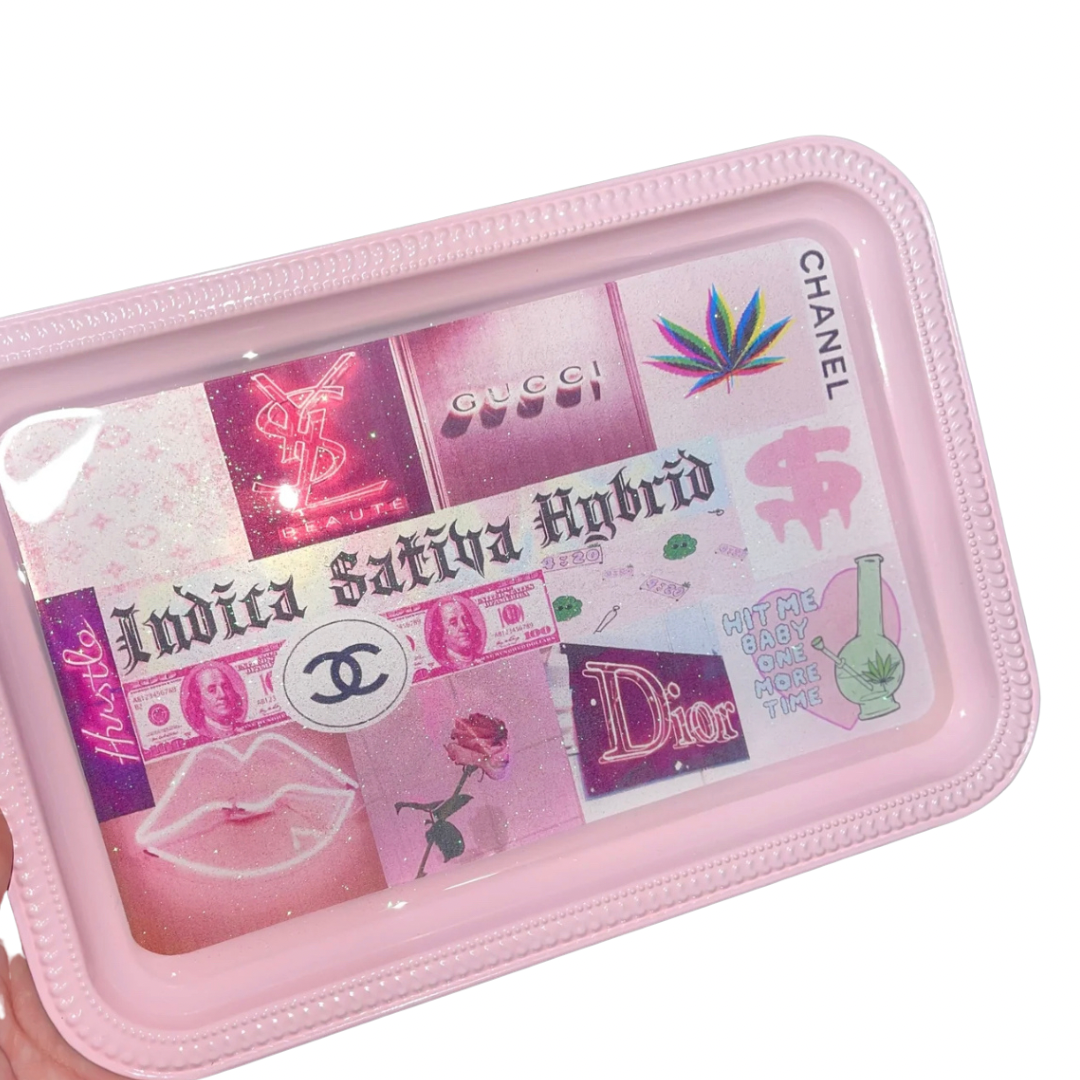 2024 Cute Girls Rolling Tobacco Tray 180*140 MM Creative Pink Tray For  Roller Gifts Smoking Accessories Wholesale